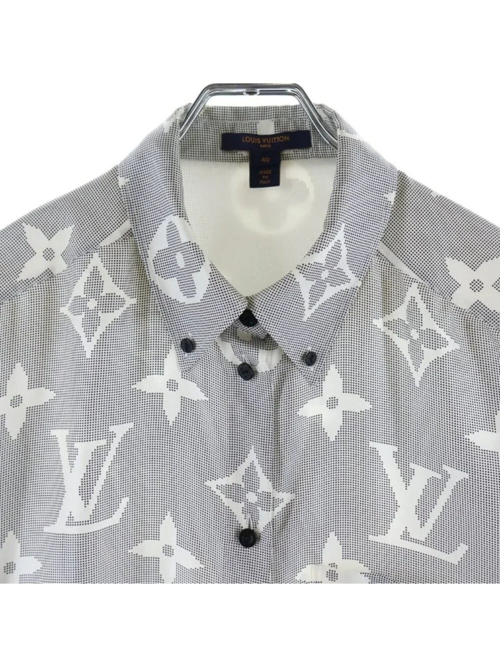 Louis Vuitton Inverted Mahina Monogram Masculine Long Sleeve Shirt Gray